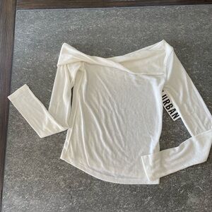 Urban outfitters long sleeved ribbed, off-white shirt